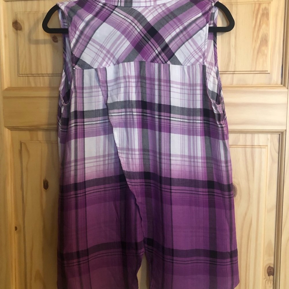 NWT med. Rock & Republic plaid tank 100% rayon - Picture 4 of 4